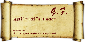 Gyárfás Fedor névjegykártya